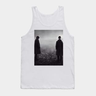 2 man on destroyed city , Man behind the war , War profiteers Ukraine 3d illustrated Tank Top